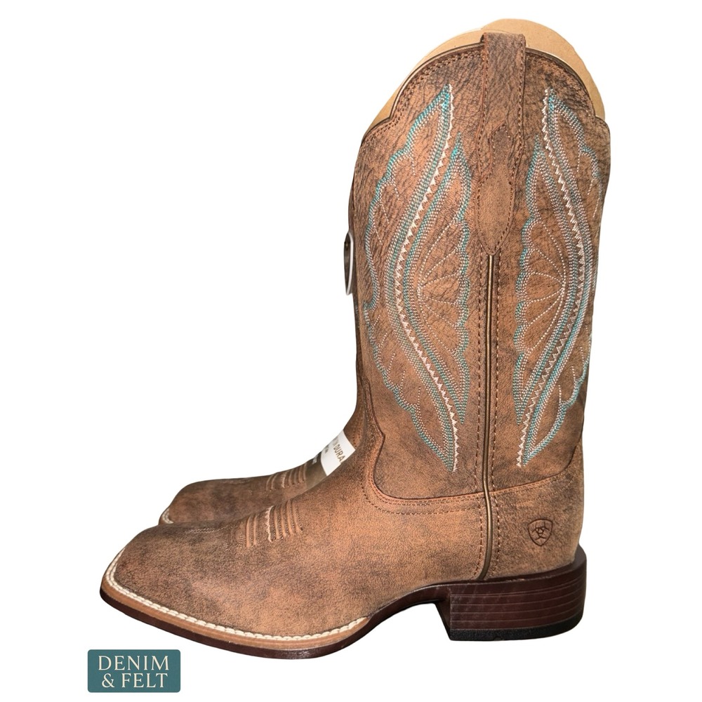NEW Ariat PrimeTime Womens Western Boots Tack Room Brown Leather Size 9 B - Picture 8 of 14